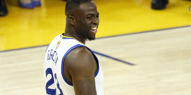 Jun 2, 2016; Oakland, CA, USA; Golden State Warriors forward Draymond Green (23) reacts to a call during the first quarter against the Cleveland Cavaliers in game one of the NBA Finals at Oracle Arena. Mandatory Credit: Cary Edmondson-USA TODAY Sports