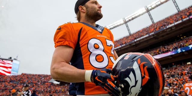 Jan 11, 2015; Denver, CO, USA; Denver Broncos wide receiver Wes Welker (83) against the Indianapolis Colts in the 2014 AFC Divisional playoff football game at Sports Authority Field at Mile High. The Colts defeated the Broncos 24-13. Mandatory Credit: Mark J. Rebilas-USA TODAY Sports