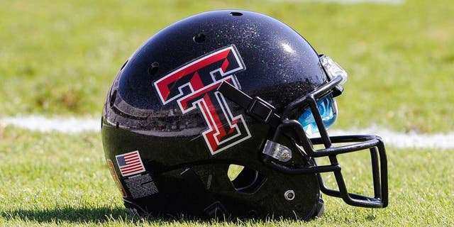 Oct 20, 2012; Fort Worth, TX, USA; A view of a Texas Tech Red Raiders helmet before the game between the Red Raiders and the TCU Horned Frogs at Amon G. Carter Stadium. The Red Raiders defeated the Horned Frogs 56-53 in overtime. Mandatory Credit: Jerome Miron-USA TODAY Sports
