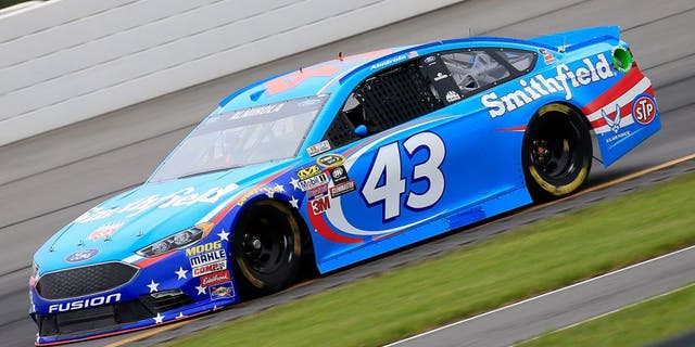 LONG POND, PA - JUNE 03: Aric Almirola, driver of the #43 Smithfield Ford, qualifies for the NASCAR Sprint Cup Series Axalta "We Paint Winners" 400 at Pocono Raceway on June 3, 2016 in Long Pond, Pennsylvania. (Photo by Chris Trotman/NASCAR via Getty Images)