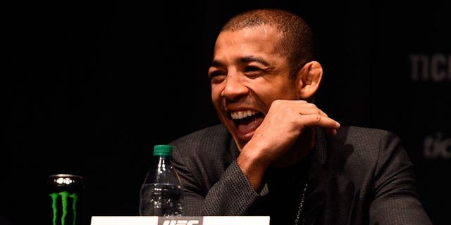 NEW YORK, NY - APRIL 27: Jose Aldo of Brazil interacts with fans and media during the UFC 200 New York press event at Madison Square Garden on April 27, 2016 in New York City. (Photo by Jeff Bottari/Zuffa LLC/Zuffa LLC via Getty Images)