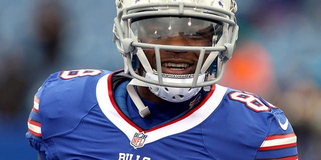 Dec 22, 2013; Orchard Park, NY, USA; Buffalo Bills wide receiver Marquise Goodwin (88) before a game against the Miami Dolphins at Ralph Wilson Stadium. Mandatory Credit: Timothy T. Ludwig-USA TODAY Sports