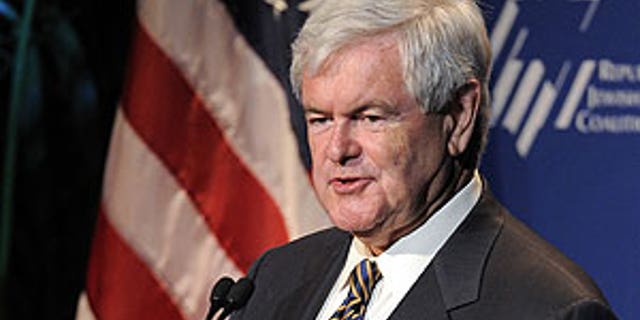 Newt Gingrich speaks to the Republican Jewish Coalition in Los Angeles