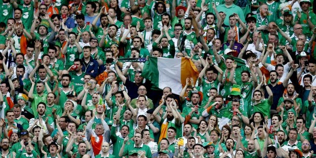 fans of Ireland during the UEFA EURO 2016 Group E group stage match between Republic of Ireland and Sweden at the Stade de France on june 13, 2016 in Paris, France.(Photo by VI Images via Getty Images)