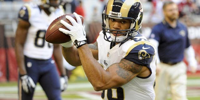 Dec 8, 2013; Phoenix, AZ, USA; St. Louis Rams tight end Lance Kendricks (88) warms up before the first quarter against the Arizona Cardinals at University of Phoenix Stadium. Mandatory Credit: Casey Sapio-USA TODAY Sports