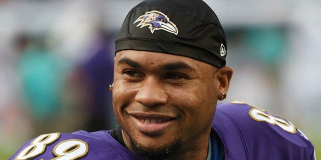 MIAMI GARDENS, FL - DECEMBER 07: Wide receiver Steve Smith #89 of the Baltimore Ravens looks on before a NFL game against the Miami Dolphins at Sun Life Stadium on December 7, 2014 in Miami Gardens, Florida.(Photo by Ron Elkman/Sports Imagery/ Getty Images) *** Local Caption *** Steve Smith