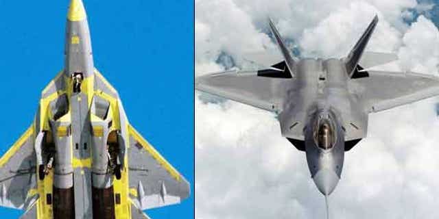 A side-by-side comparison of Russia's new T-50 fighter jet and the U.S. military's F-22 Raptor.