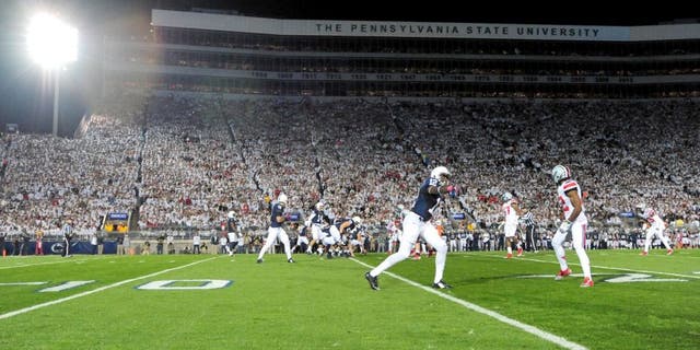 Oct 25, 2014; University Park, PA, USA; A general view of the stadium during the first quarter of the game between the Ohio State Buckeyes and the Penn State Nittany Lions at Beaver Stadium. Mandatory Credit: Evan Habeeb-USA TODAY Sports