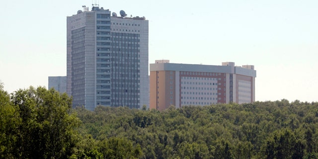 Headquarters of  the Russian Foreign Intelligence Service seen on the outskirts of Moscow, Tuesday, June 29, 2010. The main Russian spy agency, the Foreign Intelligence Service, known by its Russian acronym SVR, refused to comment on the arrests of alleged Russian spies in the United States. (AP Photo/Mikhail Metzel)