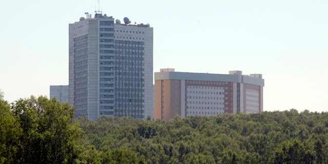 Headquarters of the Russian Foreign Intelligence Service seen on the outskirts of Moscow, Tuesday, June 29, 2010. The main Russian spy agency, the Foreign Intelligence Service, known by its Russian acronym SVR, refused to comment on the arrests of alleged Russian spies in the United States. (AP Photo/Mikhail Metzel)