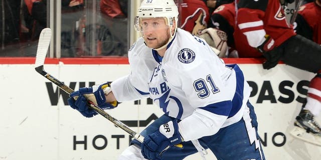 against the Tampa Bay Lightning at Gila River Arena on March 19, 2016 in Glendale, Arizona.