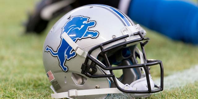 Dec 28, 2014; Green Bay, WI, USA; A Detroit Lions helmet sits on the field during warmups prior to the game against the Green Bay Packers at Lambeau Field. Green Bay won 30-20. Mandatory Credit: Jeff Hanisch-USA TODAY Sports