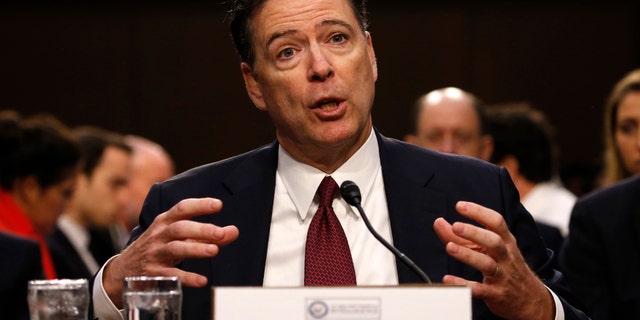 Former FBI Director James Comey testifies before a Senate Intelligence Committee hearing on Russia's alleged interference in the 2016 U.S. presidential election on Capitol Hill in Washington, U.S., June 8, 2017.