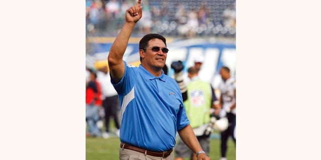San Diego Chargers defensive coordinator Ron Rivera after an NFL football game against the Miami Dolphins Sunday, Sept. 27, 2009 in San Diego. (AP Photo/Denis Poroy)