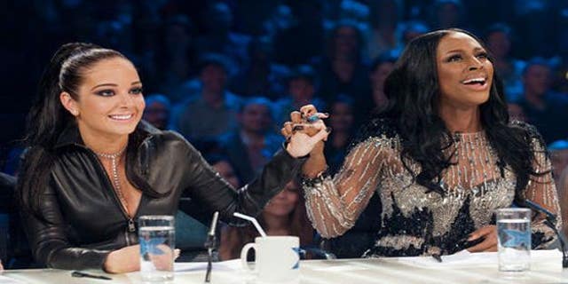 Tulisa Contostavlos and Alexandra Burke (l to r).
