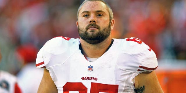 Dec 29, 2013; Phoenix, AZ, USA; San Francisco 49ers guard Daniel Kilgore against the Arizona Cardinals at University of Phoenix Stadium. Mandatory Credit: Mark J. Rebilas-USA TODAY Sports