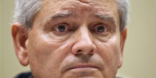 April 16, 2012: Jeff Neely, the central figure in a General Services Administration spending scandal, sits at the witness table on Capitol Hill in Washington.