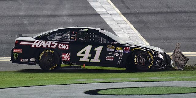 DAYTONA BEACH, FL - JULY 02: Kurt Busch, driver of the #41 Monster Energy/Haas Automation Chevrolet, has an on track incident during the NASCAR Sprint Cup Series Coke Zero 400 Powered By Coca-Cola at Daytona International Speedway on July 2, 2016 in Daytona Beach, Florida. (Photo by Jared C. Tilton/Getty Images)