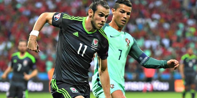 during the UEFA EURO 2016 semi final match between Portugal and Wales at Stade des Lumieres on July 6, 2016 in Lyon, France.