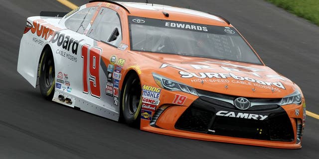 SPARTA, KY - JULY 07: Carl Edwards, driver of the #19 ARRIS Surfboard Toyota, practices for the NASCAR Sprint Cup Series Quaker State 400 at Kentucky Speedway on July 7, 2016 in Sparta, Kentucky. (Photo by Dylan Buell/Getty Images)