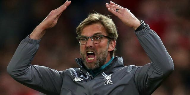 BASEL, SWITZERLAND - MAY 18: Liverpool manager Jurgen Klopp encourages the fans during the UEFA Europa League Final match between Liverpool and Sevilla at St. Jakob-Park on May 18, 2016 in Basel, Switzerland. (Photo by Chris Brunskill Ltd/Getty Images)