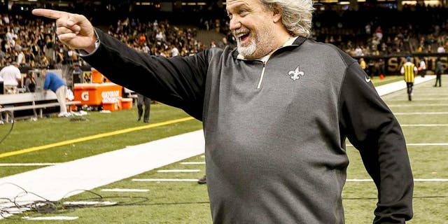 Oct 26, 2014; New Orleans, LA, USA; New Orleans Saints defensive coordinator Rob Ryan celebrates following a win over the Green Bay Packers in a game at the Mercedes-Benz Superdome. The Saints defeated Packers 44-23. Mandatory Credit: Derick E. Hingle-USA TODAY Sports