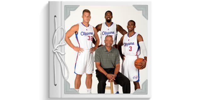Doc Rivers, Blake Griffin #32, DeAndre Jordan #6 and Chris Paul #3 of the Los Angeles Clippers pose for a portrait during the Los Angeles Clippers Media Day at the Los Angeles Clippers Training Facility on September 29, 2014 in Playa Vista, California. Mandatory Copyright Notice: Copyright 2014 NBAE (Photo by Andrew D. Bernstein/NBAE via Getty Images)