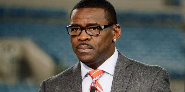Dec 5, 2013; Jacksonville, FL, USA; Michael Irvin on the NFL Network set before the game against the Houston Texans and the Jacksonville Jaguars at EverBank Field. Mandatory Credit: Kirby Lee-USA TODAY Sports