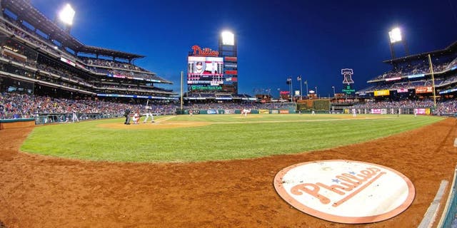 PHILADELPHIA, PA - APRIL 16: (EDITORS NOTE: This image was taken with a fisheye lens) A general view of Citizens Bank Park from field level during the game between the Atlanta Braves and the Philadelphia Phillies on April 16, 2014 in Philadelphia, Pennsylvania. All uniformed team members are wearing jersey number 42 in honor of Jackie Robinson Day. The Braves won 1-0. (Photo by Brian Garfinkel/Getty Images)