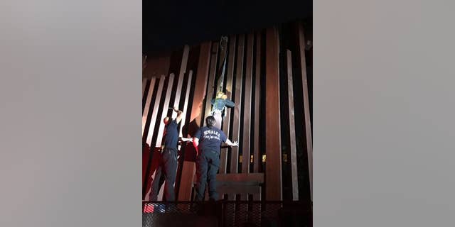 U.S. border agents found the Mexican woman, 37, hanging from a rope 15 feet above the ground on Saturday. (U.S. Customs and Border Protection)