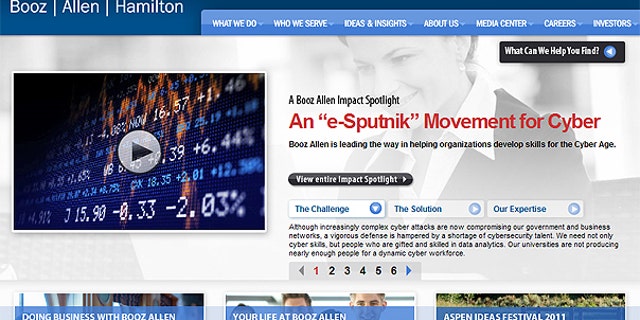 This screengrab shows the homepage of Booz Allen Hamilton Inc.