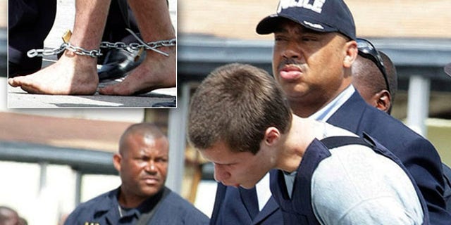 July 11, 2010: Colton Harris-Moore, the teen fugitive dubbed the "Barefoot Bandit," is escorted by police in handcuffs, shackles -- and his bare feet -- to a facility in the Bahamas.