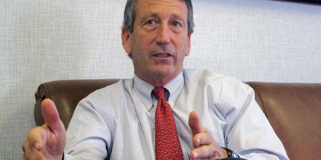 FILE - In this Dec. 18, 2013, file photo, U.S. Rep. Mark Sanford, R-S.C., discusses his first months back in Congress during an interview in Mount Pleasant, S.C.