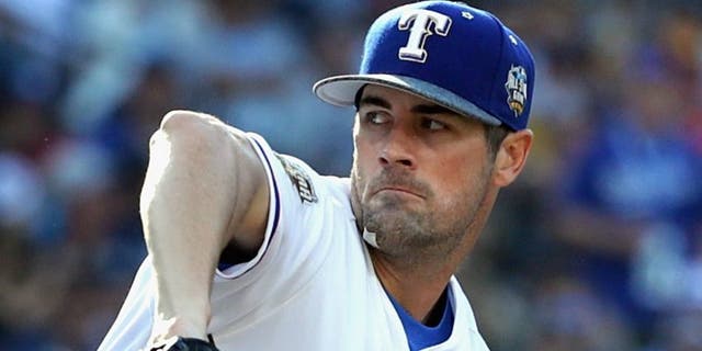 during the 87th Annual MLB All-Star Game at PETCO Park on July 12, 2016 in San Diego, California.,SAN DIEGO, CA - JULY 12: Cole Hamels #35 of the Texas Rangers throws a pitch during the 87th Annual MLB All-Star Game at PETCO Park on July 12, 2016 in San Diego, California. (Photo by Sean M. Haffey/Getty Images)