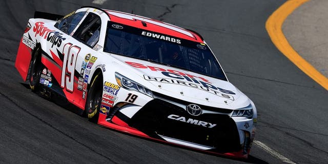 LOUDON, NH - JULY 15: Carl Edwards, driver of the #19 Sport Clips Toyota, practices for the NASCAR Sprint Cup Series New Hampshire 301 at New Hampshire Motor Speedway on July 16, 2016 in Loudon, New Hampshire. (Photo by Chris Trotman/Getty Images)