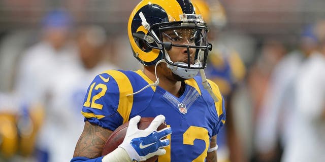ST. LOUIS, MO - DECEMBER 21: Stedman Bailey #12 of the St. Louis Rams prior to a game against the New York Giants at the Edward Jones Dome on December 21, 2014 in St. Louis, Missouri. (Photo by Michael Thomas/Getty Images)