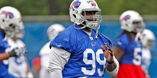 Jun 18, 2014; Buffalo, NY, USA; Buffalo Bills defensive line Marcell Dareus (99) warms up during the Bills Minicamp at Ralph Wilson Stadium. Mandatory Credit: Kevin Hoffman-USA TODAY Sports