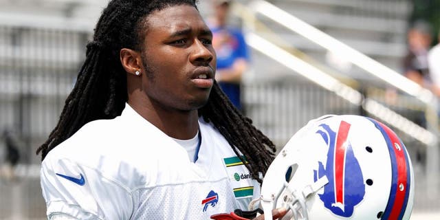 Jul 21, 2014; Pittsford, NY, USA; Buffalo Bills wide receiver Sammy Watkins (14) heads to the field at the beginning of training camp at St John Fisher College. Mandatory Credit: Kevin Hoffman-USA TODAY Sports