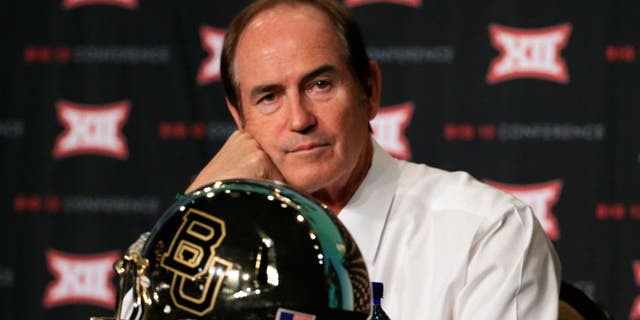 Jul 21, 2015; Dallas, TX, USA; Baylor Bears head coach Art Briles speaks to the media during the Big 12 Media Days at Omni Dallas. Mandatory Credit: Kevin Jairaj-USA TODAY Sports