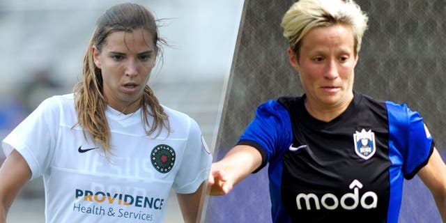 Aug 24, 2013; Overland Park, KS, USA; Portland Thorns midfielder Tobin Heath (17) moves the ball during the first half of the match against FC Kansas City at Shawnee Mission District Stadium. Portland won 3-2. Mandatory Credit: Denny Medley-USA TODAY Sports Megan Rapinoe #15 of Seattle Reign FC dribbles past Lauren Holiday #12 of FC Kansas City in the first half of the National Women's Soccer League Championship on August 31, 2014 at Starfire Stadium in Tukwila, Washington. (Photo by Craig Mitchelldyer/Getty Images)