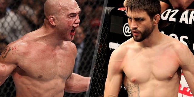LAS VEGAS, NV - JULY 11: Robbie Lawler reacts to his victory over Rory MacDonald in their UFC welterweight title fight during the UFC 189 event inside MGM Grand Garden Arena on July 11, 2015 in Las Vegas, Nevada. (Photo by Josh Hedges/Zuffa LLC/Zuffa LLC via Getty Images) LONDON, ENGLAND - OCTOBER 16: Carlos Condit of United States prepares to fight Dan Hardy of Great Britain in their UFC welterweight bout at the O2 Arena on October 16, 2010 in London, England. (Photo by Josh Hedges/Zuffa LLC/Zuffa LLC via Getty Images) *** Local Caption *** Carlos Condit