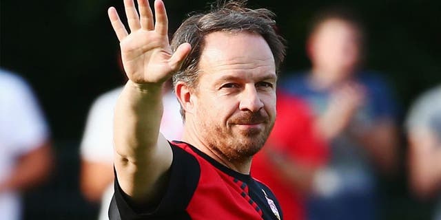 STUTTGART, GERMANY - JUNE 29: Head coach Alexander Zorniger waves to the fans during the first training session of VfB Stuttgart at Robert-Schlienz-Stadion on June 29, 2015 in Stuttgart, Germany. (Photo by Alex Grimm/Bongarts/Getty Images)