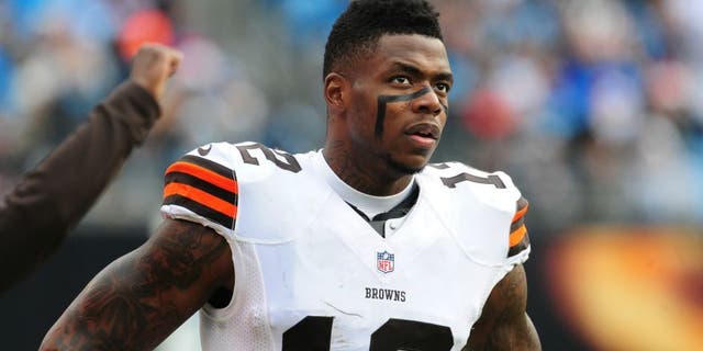 CHARLOTTE, NC - DECEMBER 21: Josh Gordon #12 of the Cleveland Browns watches the action against the Carolina Panthers on December 21, 2014 at Bank of America Stadium in Charlotte, North Carolina. (Photo by Scott Cunningham/Getty Images) *** Local Caption *** Josh Gordon