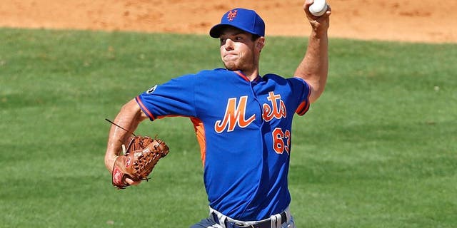 JUPITER, FL - MARCH 2: Steven Matz #63 of the New York Mets throws the ball against the St Louis Cardinals during a spring training game at Roger Dean Stadium on March 2, 2014 in Jupiter, Florida. The Cardinals defeated the Mets 7-1. (Photo by Joel Auerbach/Getty Images)