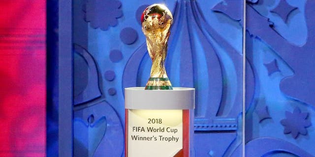 SAINT PETERSBURG, RUSSIA - JULY 25: World Cup during the preliminary draw for the 2018 World Cup qualifiers at the Konstantin Palace in Saint Petersburg on July 25, 2015. (Photo by Sergey Mihailicenko/Anadolu Agency/Getty Images)