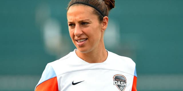 ROCHESTER, NY - JULY 25: Carli Lloyd #10 of the Houston Dash prior to the match against the Western New York Flash at Sahlen's Stadium on July 25, 2015 in Rochester, New York. The Houston Dash defeated the Western New York Flash 1-0. (Photo by Rich Barnes/Getty Images)
