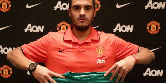 SAN JOSE, CA - JULY 26: (EXCLUSIVE COVERAGE) Sergio Romero of Manchester United poses after signing for the club on July 26, 2015 in San Jose, California. (Photo by Tom Purslow/Man Utd via Getty Images)