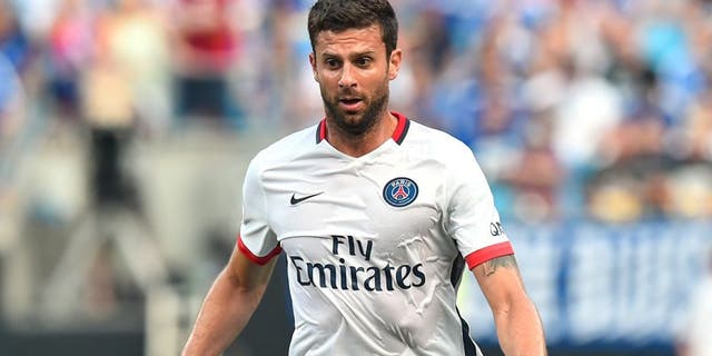 Paris Saint-Germain's Thiago Motta moves the ball during an International Champions Cup football match against Chelsea in Charlotte, North Carolina, on July 25, 2015. AFP PHOTO/NICHOLAS KAMM (Photo credit should read NICHOLAS KAMM/AFP/Getty Images)