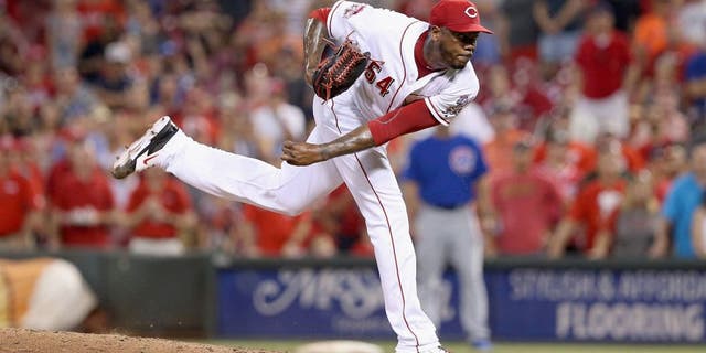 CINCINNATI, OH - JULY 20: Aroldis Chapman #54 of the Cincinnati Reds throws a pitch during the 5-4 win over the Chicago Cubs at Great American Ball Park on July 20, 2015 in Cincinnati, Ohio. (Photo by Andy Lyons/Getty Images)