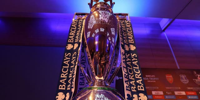 SINGAPORE - JULY 14: The Barclays Premier League Trophy is pictured during the Barclays Asia Trophy Press Conference at Grand Hyatt Hotel on July 14, 2015 in Singapore. (Photo by Lionel Ng/Getty Images)